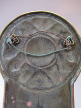 Load image into Gallery viewer, Antique Arts and Crafts Brass Wall Sconce with Candle Holder. Simple Sunflower Design
