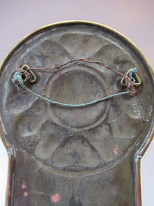 Antique Arts and Crafts Brass Wall Sconce with Candle Holder. Simple Sunflower Design