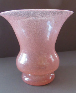 1930s Art Deco Heavy Bubble Glass Vase. Possibly John Walsh Walsh