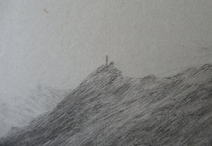 ORIGINAL ETCHING: William Lionel Wyllie (1851 – 1931). The Rock of Gibraltar. Pencil Signed