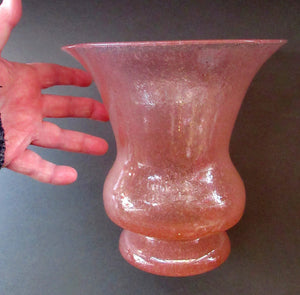 1930s Art Deco Heavy Bubble Glass Vase. Possibly John Walsh Walsh