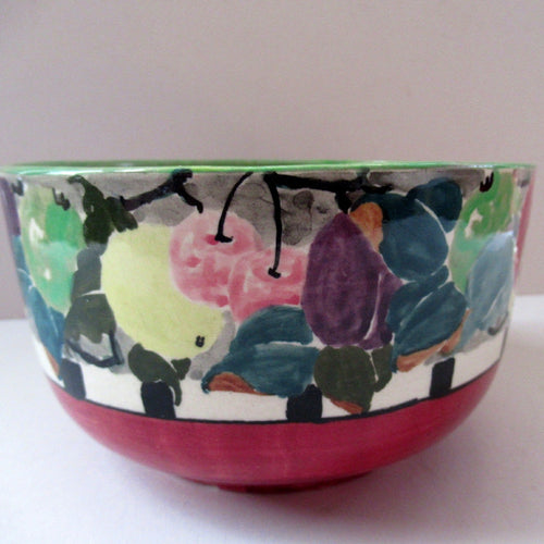 1935 Bough Pottery Bowl. Summer Fruits Rich Amour