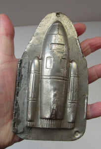 Vintage DUTCH  Vormenfabriek Tilburg Tin Chocolate Mould in the Shape of a Space Rocket or Space Ship