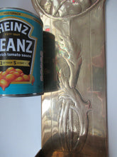 Load image into Gallery viewer, Antique Arts and Crafts Brass Wall Sconce with Candle Holder. Simple Sunflower Design
