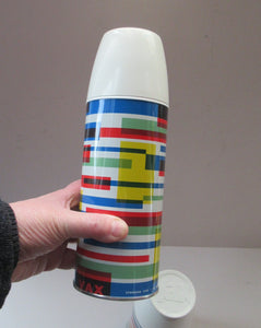 1960s VAX Thermos Flask or Vaccum Flask. Geometric Abstract Pattern