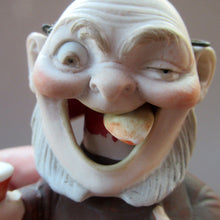 Load image into Gallery viewer, Antique Porcelain Nodder Figurine by Schafer &amp; Vater. Drunken Monk with Beer 
