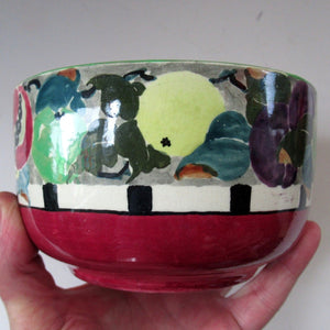 1935 Bough Pottery Bowl. Summer Fruits Rich Amour