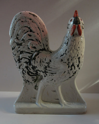 Antique VICTORIAN Staffordshire Flatback Rooster  Iconic Edinburgh