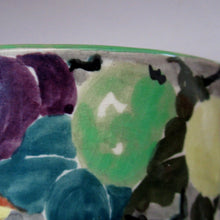 Load image into Gallery viewer, SCOTTISH POTTERY.  Large Bough Pottery Bowl Decorated with Summer Fruits. Hand-Painted by Richard Amour
