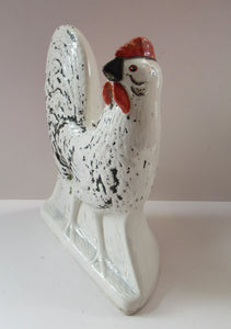 Antique VICTORIAN Staffordshire Flatback Rooster 