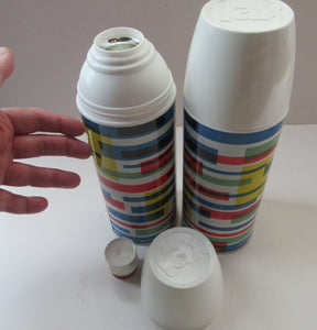 1960s VAX Thermos Flask or Vaccum Flask. Geometric Abstract Pattern
