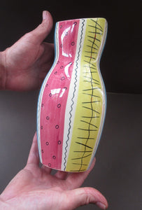 Pastel Stripes. 1950s 1950s Royal Norfolk Abstract Patterh Ceramic Vase 