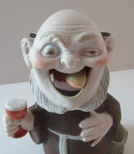 Load image into Gallery viewer, Antique Porcelain Nodder Figurine by Schafer &amp; Vater. Drunken Monk with Beer 
