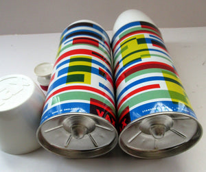 1960s VAX Thermos Flask or Vaccum Flask. Geometric Abstract Pattern