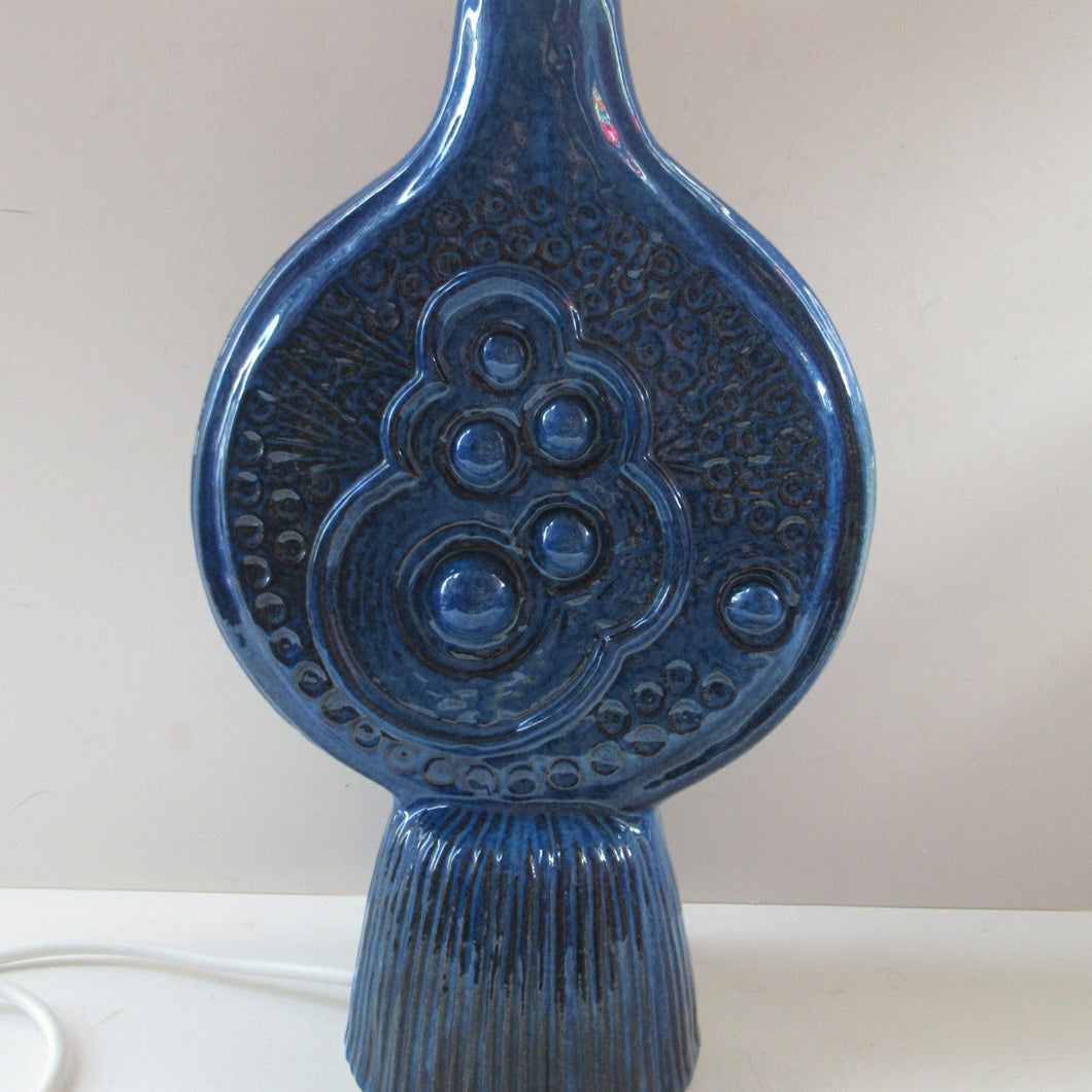Vintage 1960s Large Modernist Brutalist Ceramic Table Lamp