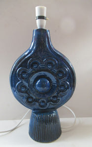 Vintage 1960s Large Modernist Brutalist Ceramic Table Lamp