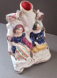 1850s Spill Vase of a Sleeping Couple with Birds in Nests