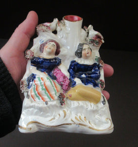 1850s Spill Vase of a Sleeping Couple with Birds in Nests