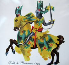 Load image into Gallery viewer, Vintage 1960s Decorative Tile Medieval Knights on Horseback
