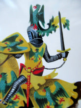 Load image into Gallery viewer, Vintage 1960s Decorative Tile Medieval Knights on Horseback
