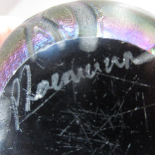 Load image into Gallery viewer, Iridescent 1990 Maltese Phoenician Glass Paperweight with Peacock Lustres
