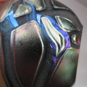 Iridescent 1990 Maltese Phoenician Glass Paperweight with Peacock Lustres