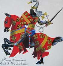 Load image into Gallery viewer, Vintage 1960s Decorative Tile Medieval Knights on Horseback
