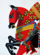 Load image into Gallery viewer, Vintage 1960s Decorative Tile Medieval Knights on Horseback

