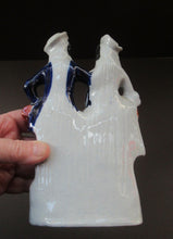 Load image into Gallery viewer, ANTIQUE Victorian Staffordshire Flatback Figurine. Miniature Example of a Man and Woman Gathering Wheat
