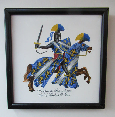 Vintage 1960s Decorative Tile Medieval Knights on Horseback