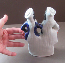 Load image into Gallery viewer, ANTIQUE Victorian Staffordshire Flatback Figurine. Miniature Example of a Man and Woman Gathering Wheat
