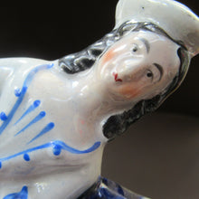 Load image into Gallery viewer, ANTIQUE Victorian Staffordshire Flatback Figurine. Miniature Example of a Man and Woman Gathering Wheat
