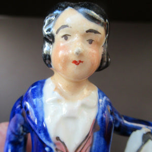 Staffordshire Figurine. 1850s Prince of Wales with Pond Yacht