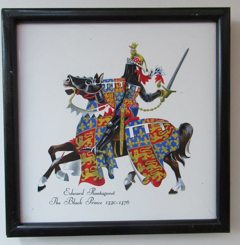 Vintage 1960s Decorative Tile Medieval Knights on Horseback