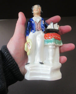 Staffordshire Figurine. 1850s Prince of Wales with Pond Yacht