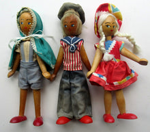 Load image into Gallery viewer, Set of Three Little Vintage 1950s WOODEN DOLLS. Made in Poland
