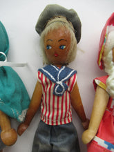 Load image into Gallery viewer, Set of Three Little Vintage 1950s WOODEN DOLLS. Made in Poland
