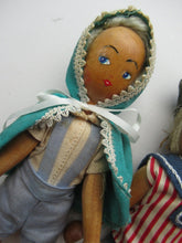 Load image into Gallery viewer, Set of Three Little Vintage 1950s WOODEN DOLLS. Made in Poland
