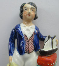 Load image into Gallery viewer, Staffordshire Figurine. 1850s Prince of Wales with Pond Yacht

