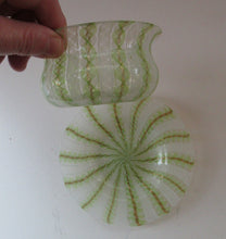 Load image into Gallery viewer, Vintage Venetian / Salviati Murano Glass Latticino Zanfirico Glass Finger Bowl &amp; Saucer; Gold Inclusions
