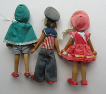 Load image into Gallery viewer, Set of Three Little Vintage 1950s WOODEN DOLLS. Made in Poland
