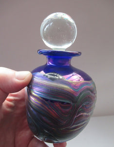 Vintage Maltese Glass Phoenician Peacock Lustre Perfume Bottle