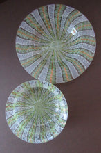 Load image into Gallery viewer, Vintage Venetian / Salviati Murano Glass Latticino Zanfirico Glass Finger Bowl &amp; Saucer; Gold Inclusions
