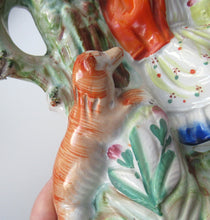 Load image into Gallery viewer, STAFFORDSHIRE Flatback Figurine / SPILL VASE. Victorian Depiction of Red Riding Hood and the Wolf
