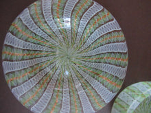 Load image into Gallery viewer, Vintage Venetian / Salviati Murano Glass Latticino Zanfirico Glass Finger Bowl &amp; Saucer; Gold Inclusions
