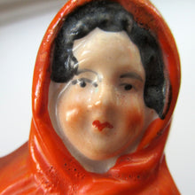 Load image into Gallery viewer, STAFFORDSHIRE Flatback Figurine / SPILL VASE. Victorian Depiction of Red Riding Hood and the Wolf
