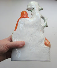Load image into Gallery viewer, STAFFORDSHIRE Flatback Figurine / SPILL VASE. Victorian Depiction of Red Riding Hood and the Wolf
