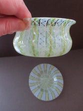 Load image into Gallery viewer, Vintage Venetian / Salviati Murano Glass Latticino Zanfirico Glass Finger Bowl &amp; Saucer; Gold Inclusions
