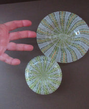 Load image into Gallery viewer, Vintage Venetian / Salviati Murano Glass Latticino Zanfirico Glass Finger Bowl &amp; Saucer; Gold Inclusions
