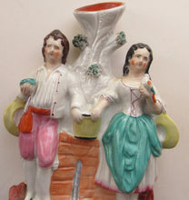 Load image into Gallery viewer, Victorian Staffordshire Spill Vase Flatback. Couple at a Water Well
